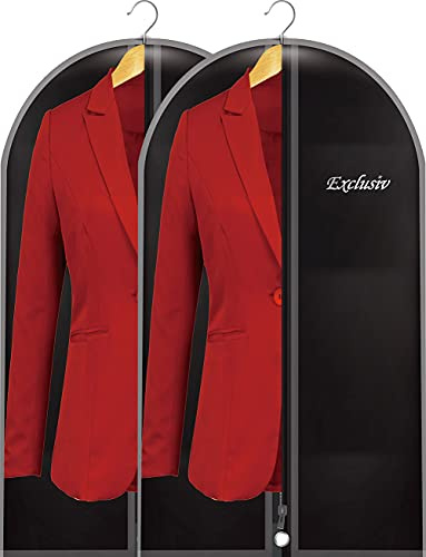 Maishijie 2er Pack 100 * 60cm Atmungsaktives Oxford-Stoff-Anzug-Kleidersäcke, Aufbewahrungskleiderbezug, Langes Kleid, während der Reise einfach zu tragen