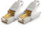 deleyCON 2x CAT 6a Conector de Red RJ45 Sin Herramientas Apantallado Enchufe de Red 10Gbit/s para Rígidos Cable en Crudo Conector de Enchufe RJ45 Ethernet LAN DSL Cable de Conexión