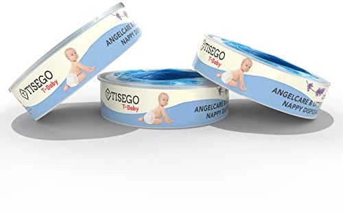 Tisego T-Baby Refill Compatible with Angelcare & Litter Locker II Bins | Nappy Disposal System Refill | Pack of 3 pcs | Lavender Fragrance