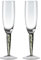 Denby - Classic Black Champagne Flutes Set of 2-240ml - Hand Blown Elegant Champagne Glasses - Dishwasher Safe - Wedding, Anniversary, Party