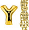 DekoRex Folienballon Gold 82cm Luftballon Geburtstag Hochzeit Deko (Buchstabe Y)