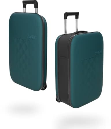 Rollink Vega II Reisekoffer, Trolley - Das Original mit innovativer Falttechnologie (Patent Pending) (Deep Lagon, Cabin S - 55x40x23cm)