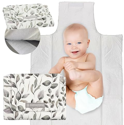Mimuselina Tapis a Langer Bebe – Matelas a Langer Bebe Voyage Imperméable et Léger – Extérieur 100% Coton, Intérieur Lavable et Sans BPA – Pliable avec Fermeture Velcro – Fait Main en Espagne