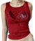 Meladyan Damen Herz Strass Grafik Druck Ärmellos Crop Tank Gerippt Fairy Grunge 90er Jahre E-Girl Gothic Weste Shirt Top, Rot/Ausflug, einfarbig (Getaway Solids), Groß