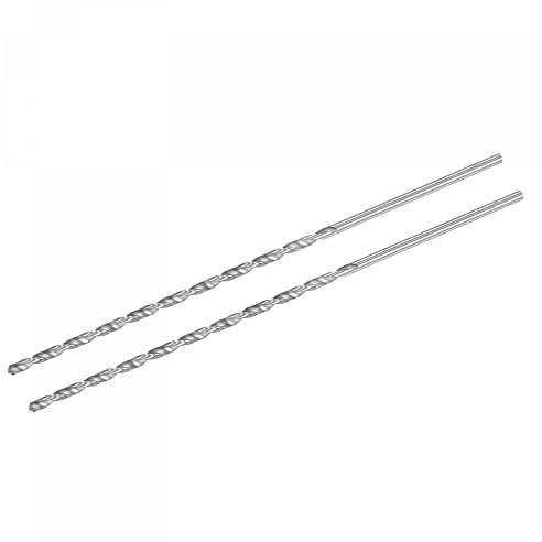 sourcing map HSS(High Speed Steel) Extra Long Twist Drill Bits, 5mm Drill Diameter 300mm Length for Hardened Metal Woodwork Plastic Aluminum Alloy 2 Pcs