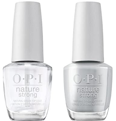 OPI Nature Strong Natural Vegan Nail Polish, It's Ashually OPI & Vegan Top Coat Duo Bundle, 2 x 15ml