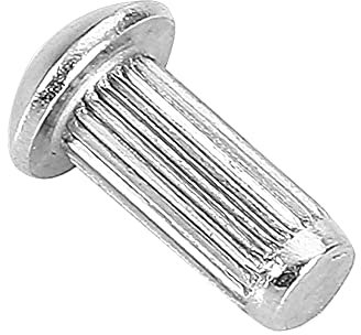 M5 Rivet, 50pcs Acier Inoxydable Tête Ronde Moletée Tige Solide Rivets Assortiment Ensemble(M5*12)