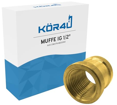 kör4u Manchon IG 1/2'' laiton CW617N Raccord Connecteur Plomberie Tuyau Sanitaire et Jardin