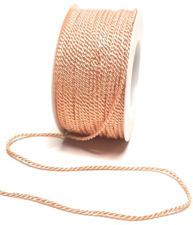 s.dekoda Kordel 50m x 2mm Apricot Drehkordel Dekoband Kordelband Kordelschnur