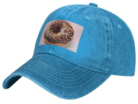 LLaviD Baseball Cap Donut Gedruckt Retro Baumwolle Papa Hüte Laufen Golf Cap Hut Einstellbare Einheitsgröße Hut für Männer Frauen, blau, One size