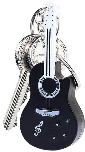 Maciun Porte-clés Guitare, Voiture, Sac à Main, Pendentif, Violon, Instrument de Musique, Porte-clés pour Porte-clés, Noir, 1