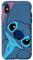 Hülle für iPhone X/XS Disney Lilo and Stitch Niedliches Stichgesicht, Schiefergrau
