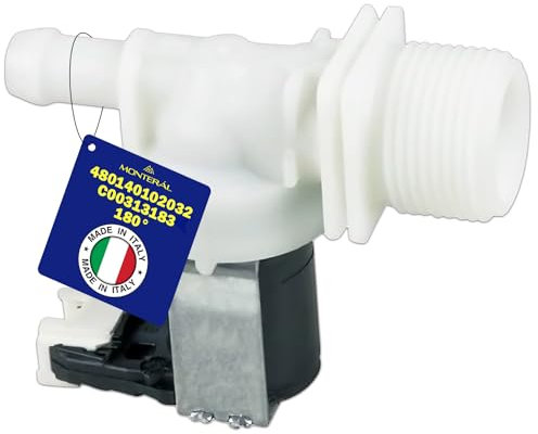 Elettrovalvola di Ingresso per Lavastoviglie con 1 Uscita a 180° ha il Codice Originale 480140102032 C00313183 per Whirlpool per Bauknecht - MADE IN ITALY - Garanzia di 10 Anni – MONTERAL