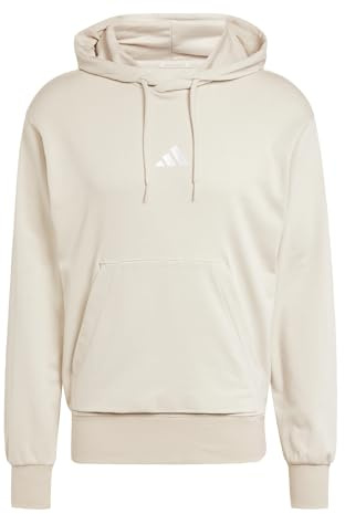 adidas Uomo Essentials FEELCOZY French Terry Hoodie, Wonder Alumina/White, XL