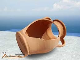 Vaso in terracotta intagliato da Fusina Puglia, 30 cm, sicuro in lavastoviglie e decorato a mano