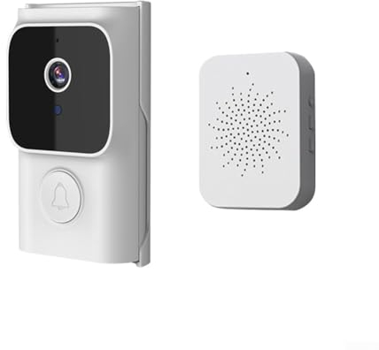 Smart Video Door Bell, Wireless WiFi Video Doorbell Camera with Chime For Tuya Controlled, Two-Way Communication High Definition(White)