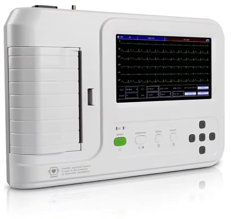 HNBYLMM ECG Monitor Portable 7 Inch Digital Touch Screen Equipment 6 Channel 12 Leads ECG Machine Digital Equipment with Software