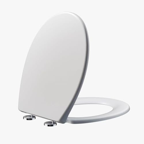 Abattant wc frein de chute effet ceramique en UF| Garantie 2 ans | Cuvette toilette avec frein de chute | Cuvette wc | Lunette wc en forme Ovale | CleanPeach®