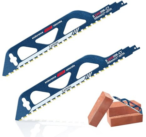 WDKXCN Lot de 2 lames de scie sabre alternative pour brique, béton, ciment et béton, lames de scie sabre professionnelles compatibles avec Bosch Dewalt