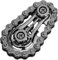 Cool Fidget Chain Fidget Spinners For Kids Adults, Metal Handheld Gadget Kinetic Desk Toy Finger Hand Spinner Fingertip Gyro, Hand Rollor Bike Chain Black