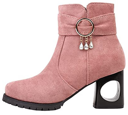 Regali Natale economici Stivali Gomma Bambina Stivali Donna Invernali con Tacco Tronchetti Donna Stivaletti Donna Neri Scarpe Traforate Stivaletto Texano Donna Basso Stivali