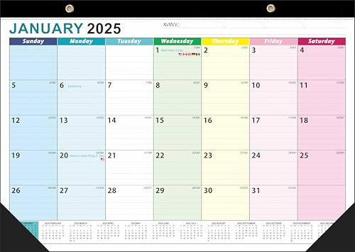 Kalender 2025 2026, A3 Großer Wandkalender 2025 Familienplaner Home Organizer, 18 Monate 2025 Kalender Monat zur Ansicht, 2025 2026 Wandkalender von Jan 2025-Jun.2026 mit Farbaufklebern, 12x17“