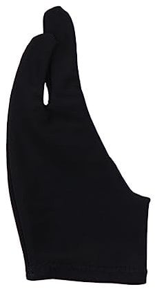 Healeved Sketch Gloves Two-Finger Design Artist Glove Black m Comfortable and Anti-Sweat