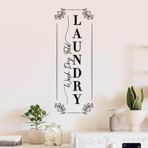 SUPERDANT Adesivi Murali per Lavanderia Lavabili e Pieghevoli Adesivo Da Parete In Vinile Decorazioni Fai Da Te Stampa di Cartelli per Lavanderia Decorazione per Porte di Lavanderie