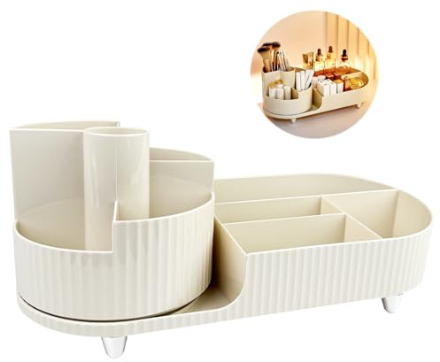 Chiluxendo Organizer Trucchi, 360° Rotante Scatola Porta Trucchi, Scomparti Multipli Organizzatore Trucchi, Make Up Organizer Multifunzione, per Cosmetici, per Comò, Camera da Letto, Bagno