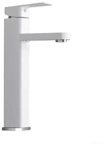 ZAMETTER Lavabo de salle de bain à affichage numérique - Robinet de contrôle de la température - Double robinet de salle de bain monté - Lavabo intelligent en laiton (blanc haut)