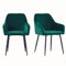 JYMTOM 2er-Set Samt Esszimmer Stühle Gitter Design Armlehnestühle mit Sitzfläche aus Samt, Küchenstühle mit Gestell aus Metall, für Wohnzimmer, Schlafzimmer(2,Grün)