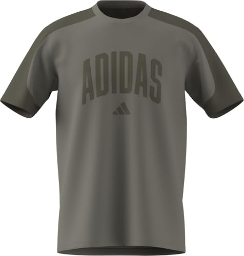 adidas Men's Collegiate T-Shirt, Silver Pebble/Olive strata, 3XL