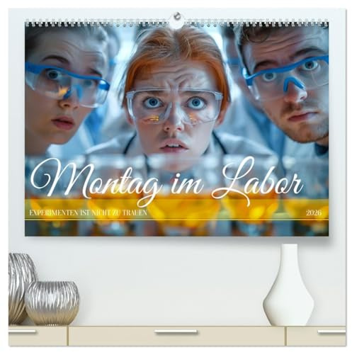 Montag im Labor (hochwertiger Premium Wandkalender 2026 DIN A2 quer), Kunstdruck in Hochglanz: Chemie ist, wenn es stinkt und knallt (CALVENDO Menschen)