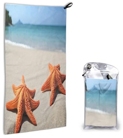 ZXMDZTSS Schnelltrocknendes Handtuch mit Muschelmotiv, 40,6 x 80 cm, leichte Mikrofaser, hohe Saugfähigkeit, für Reisen, Fitnessstudio, Outdoor-Abenteuer.