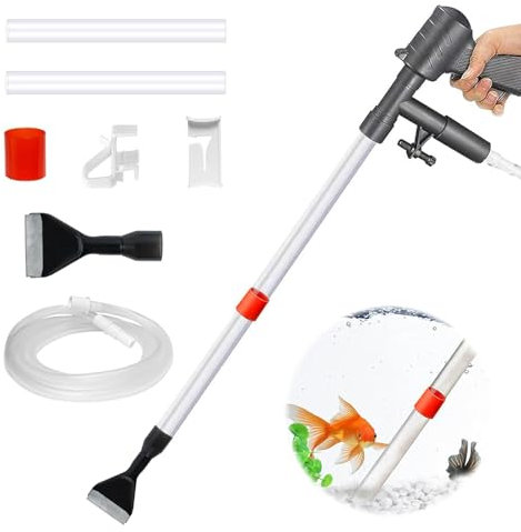 BDHYYM Aquarium Pumpe & Filter, 4 in 1 Mulmsauger Aquarium mit Kiesreiniger und Gravel Cleaner, Aquarium wasserwechsel Aquarium Sauger für Wasserwechsel - Verstopfungsfrei