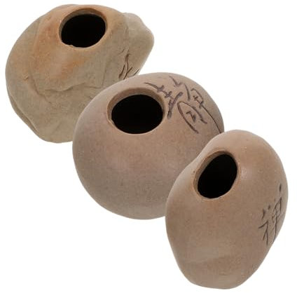 INOOMP 3 Piezas florero patmos pequeños jarrones para Decorar Decoración del Estante decoración de la Mesa de Entrada decoración de la Mesa de café jarrón asiático floreros cerámica Caqui