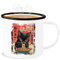 Emaille Becher Blechbecher - Merch Tasse - Ramen Nudeln Katze Japan Anime Geschenke Katze I Manga Geschenk Kawaii Geschenk Cute Stuff Y2K I Japanese I Cat - 300 ml - Weiß Schwarz