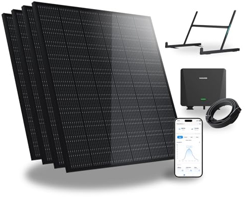 SUNSHARE Ray 1140W Balkonkraftwerk mit Halterung Garten oder Flachdach - neuester 800 Watt Wechselrichter - Solaranlage Komplettset - inkl Halterung Zubehör - 5m Kabel