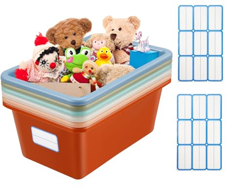 Tsudoku 6 Pcs Plastic Storage Boxes, Multiple Colors, Morandi