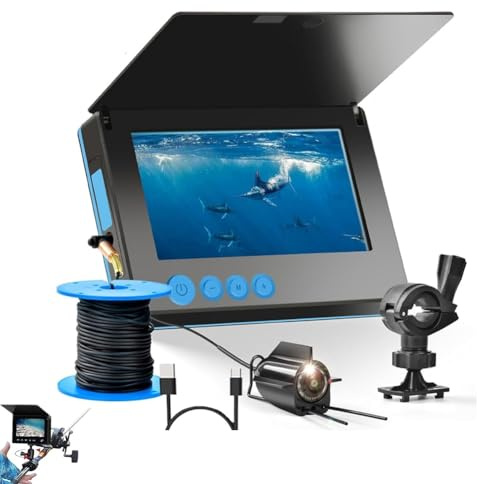 Clearhook Fishing Camera, Underwater Camera for Fishing, 2025 New Portable Under Water Cameras, 20° Wide-Angle Ir Night Vision, Ip65 Waterproof, Muddy Water Treatment for Sea & Wild Fishing(Waterproof