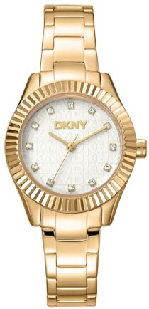 DKNY Quarz Damenuhr Chambers Glitz mit Edelstahlarmband