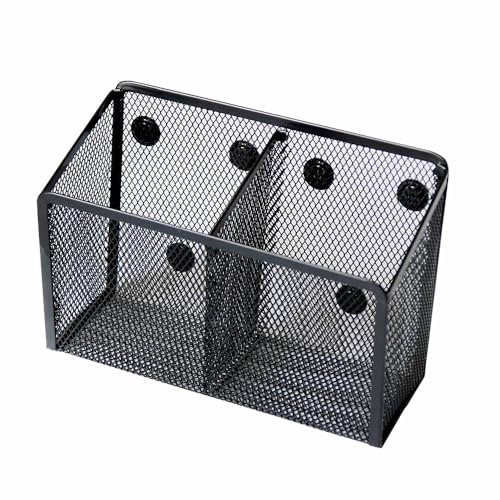 BE-TOOL Magnetisk pennhållare, 6 spår starka magneter nät pennhållare magnetisk korg för kylskåp, skåp, whiteboard