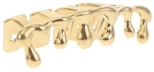 HEMOTON Hip Hop Zähne Drip Caps Vergoldet Mund Schmuck für Party Cosplay Bühnenauftritt