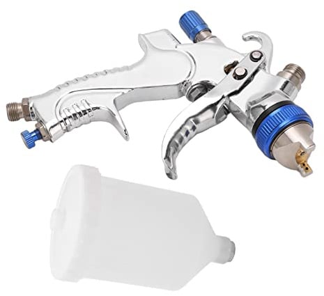 MasYosh Sprühpistole, Schwerkraft-Spritzpistolen-Set mit Gehäuse aus Aluminiumlegierung und Messingdüse, Zum Sprühen von Grundierung, Klarlack, Grundierung, mit 1/4-Zoll-Einlassanschluss