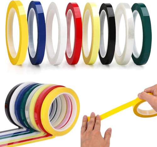 6 Rollen Whiteboard Klebeband 5 mm x 66 m PET Chart Tape Selbstklebend 6 Farben Linienband Markierungsband für Whiteboard Diagramme Schule Büro DIY Basteln Scrapbooking Modellbau Dekoration Gridding