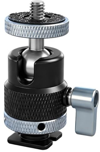 KyShaHo Metall Kugelkopf Kaltschuh- Schwenkadapter 360° Drehend für DSLR Kamera, Telefon, Monitor, Mikrofon, Stativ Zubehör