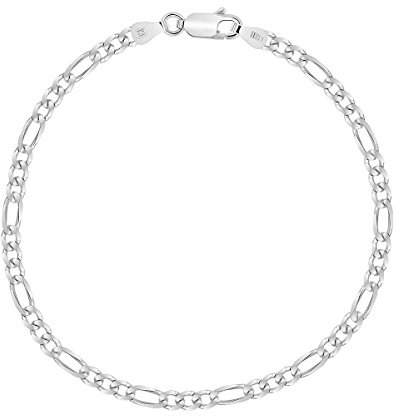 Planetys - Figaro (1+3) Armband 925 Sterling Silber rhodiniert - 3.25 mm Breite Längen: 18-19-20-21 cm
