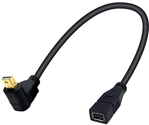 Duttek 30cm 90 Degree Mini DisplayPort Male to Mini DisplayPort DP Female Extension Cable for iMac & LED Cinema Display (UP Angled)