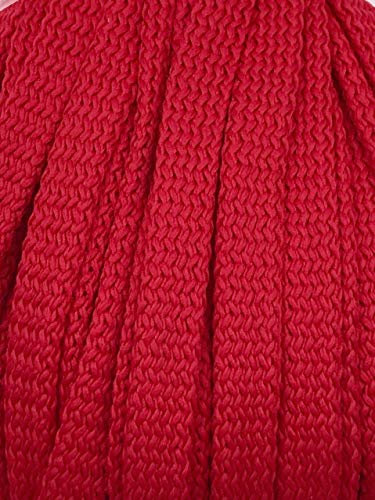 5m Kordel Polyester 8mm flach Schnur Turnbeutel Seil 9 Farben (Rot)