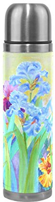 Eslifey Iris Paint Bouteille d'eau isotherme en acier inoxydable anti-fuite 500 ml